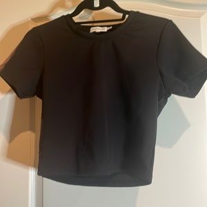 Good American black nylon&blastane top 16 pit to pit 17 length NWOT